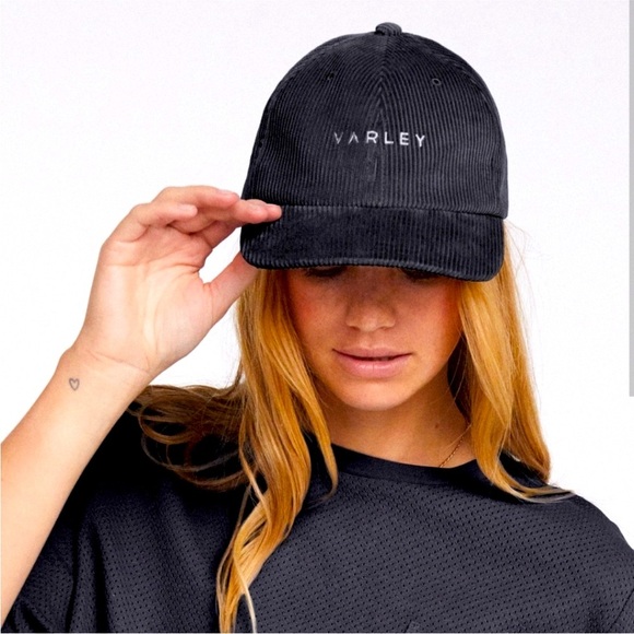 Varley Camfield Black Corduroy Baseball Cap One Size adjusting Anthropologie - Picture 1 of 11